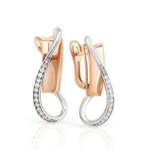 Золотые серьги Мастер Бриллиант с бриллиантом 01M2-107-120/50 фото