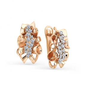 Золотые серьги Мастер Бриллиант с бриллиантом 01M2-107-183 фото