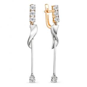 Золотые серьги Мастер Бриллиант с бриллиантом 01M2-107-204 фото