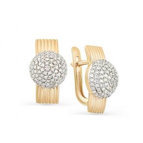 Золотые серьги Мастер Бриллиант с бриллиантом 01M2-107-292 фото