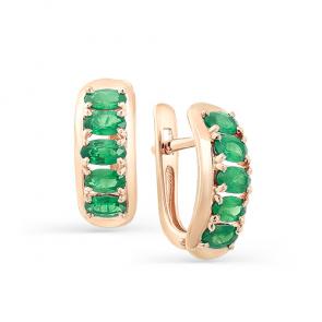 Золотые серьги Мастер Бриллиант с изумрудом 01M2-107-293-01 фото