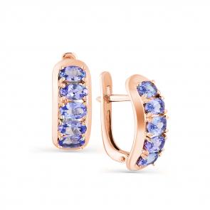 Золотые серьги Мастер Бриллиант с танзанитом 01M2-107-293-31 фото