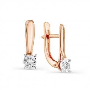 Золотые серьги Мастер Бриллиант с бриллиантом 01M2-107-515 фото