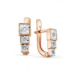 Золотые серьги Мастер Бриллиант с бриллиантом 01M2-107-541/1 фото