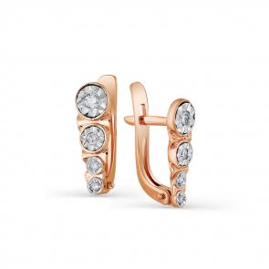 Золотые серьги Мастер Бриллиант с бриллиантом 01M2-107-549/1 фото