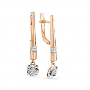 Золотые серьги Мастер Бриллиант с бриллиантом 01M2-107-585 фото