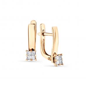 Золотые серьги Мастер Бриллиант с бриллиантом 01M2-107-777 фото