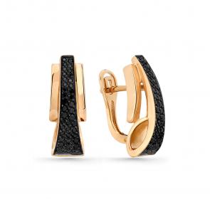 Золотые серьги Мастер Бриллиант с чёрным бриллиантом 01M2-107054-00-48 фото