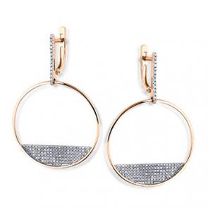 Золотые серьги Мастер Бриллиант с бриллиантом 01M2-107868-00-00 фото