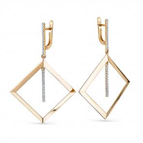 Золотые серьги Мастер Бриллиант с бриллиантом 01M2-108050-00-00 фото