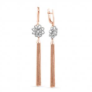 Золотые серьги Мастер Бриллиант с бриллиантом 01M2-108078-00-00 фото