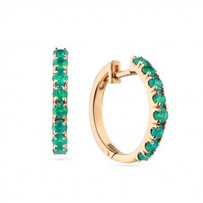 Золотые серьги Мастер Бриллиант с изумрудом 01M2-108086-00-01 фото