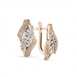 Золотые серьги Мастер Бриллиант с бриллиантом 01M2-108218-00-00 фото