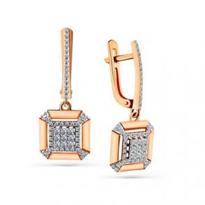 Золотые серьги Мастер Бриллиант с бриллиантом 01M2-108258-00-00 фото