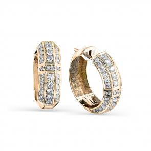 Золотые серьги Мастер Бриллиант с бриллиантом 01M2-108278-00-00 фото