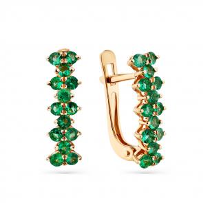 Золотые серьги Мастер Бриллиант с изумрудом 01M2-108316-00-01 фото