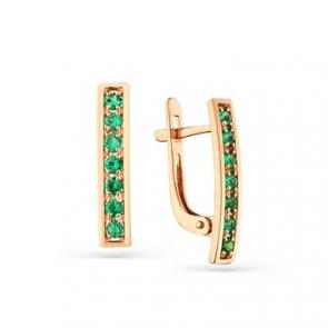 Золотые серьги Мастер Бриллиант с изумрудом 01M2-108358-00-01 фото