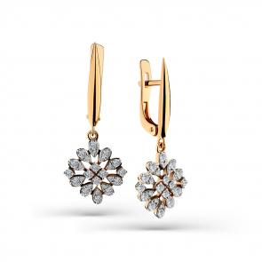 Золотые серьги Мастер Бриллиант с бриллиантом 01M2-108375-00-00 фото