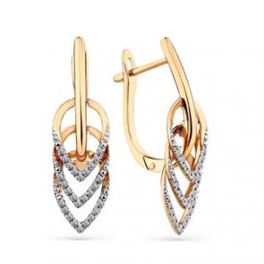 Золотые серьги Мастер Бриллиант с бриллиантом 01M2-108441-00-00 фото