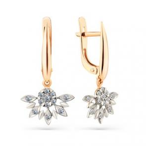 Золотые серьги Мастер Бриллиант с бриллиантом 01M2-108443-00-00 фото