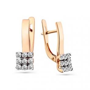 Золотые серьги Мастер Бриллиант с бриллиантом 01M2-108450-00-00 фото