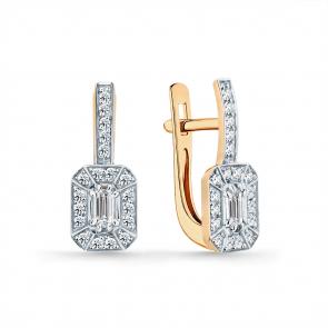 Золотые серьги Мастер Бриллиант с бриллиантом 01M2-108459-01-00 фото