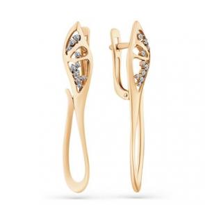 Золотые серьги Мастер Бриллиант с бриллиантом 01M2-108468-00-00 фото