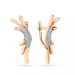 Золотые серьги Мастер Бриллиант с бриллиантом 01M2-108469-00-00 фото