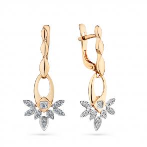 Золотые серьги Мастер Бриллиант с бриллиантом 01M2-108477-00-00 фото