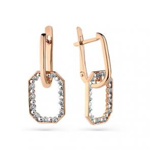 Золотые серьги Мастер Бриллиант с бриллиантом 01M2-108479-00-00 фото