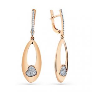 Золотые серьги Мастер Бриллиант с бриллиантом 01M2-108519-00-00 фото