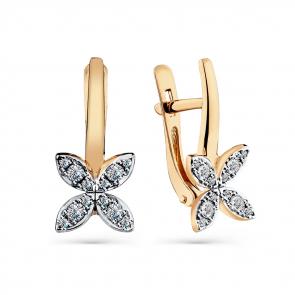 Золотые серьги Мастер Бриллиант с бриллиантом 01M2-108537-00-00 фото