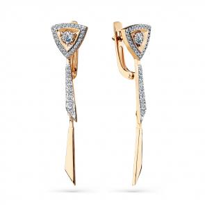 Золотые серьги Мастер Бриллиант с бриллиантом 01M2-108551-00-00 фото