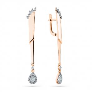 Золотые серьги Мастер Бриллиант с бриллиантом 01M2-108554-00-00 фото