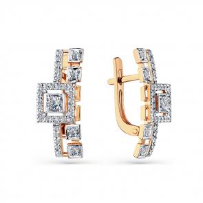 Золотые серьги Мастер Бриллиант с бриллиантом 01M2-108568-00-00 фото