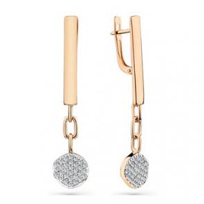 Золотые серьги Мастер Бриллиант с бриллиантом 01M2-108583-00-00 фото