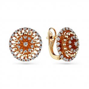 Золотые серьги Мастер Бриллиант с бриллиантом 01M2-108616-00-00 фото