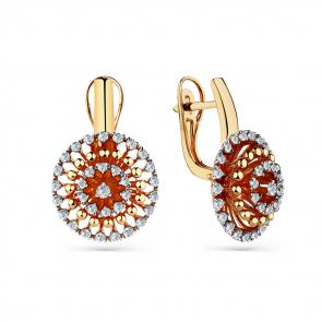 Золотые серьги Мастер Бриллиант с бриллиантом 01M2-108616-01-00 фото