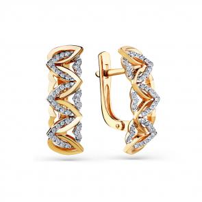 Золотые серьги Мастер Бриллиант с бриллиантом 01M2-108655-00-00 фото