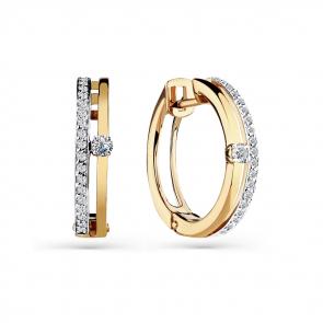 Золотые серьги Мастер Бриллиант с бриллиантом 01M2-108718-00-00 фото