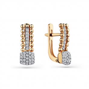 Золотые серьги Мастер Бриллиант с бриллиантом 01M2-108732-00-00 фото