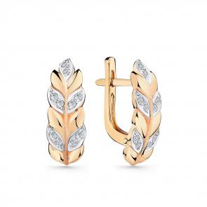 Золотые серьги Мастер Бриллиант с бриллиантом 01M2-108787-00-00 фото