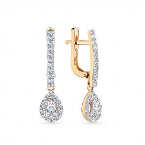 Золотые серьги Мастер Бриллиант с бриллиантом 01M2-108839-00-00 фото