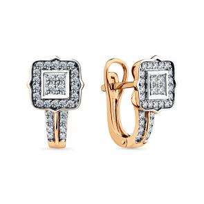 Золотые серьги Мастер Бриллиант с бриллиантом 01M2-108966-00-00 фото