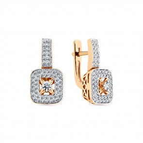 Золотые серьги Мастер Бриллиант с бриллиантом 01M2-109039-00-00 фото