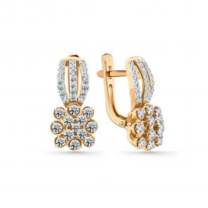 Золотые серьги Мастер Бриллиант с бриллиантом 01M2-109115-00-00 фото