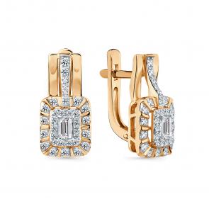 Золотые серьги Мастер Бриллиант с бриллиантом 01M2-109147-00-00 фото