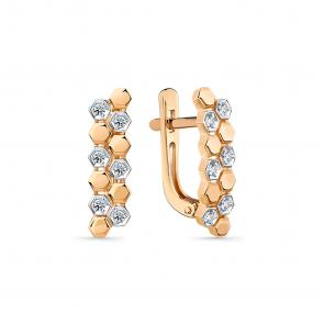 Золотые серьги Мастер Бриллиант с бриллиантом 01M2-109208-00-00 фото