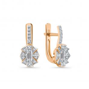 Золотые серьги Мастер Бриллиант с бриллиантом 01M2-109215-00-00 фото