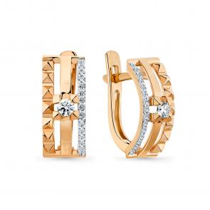 Золотые серьги Мастер Бриллиант с бриллиантом 01M2-109224-70-00 фото